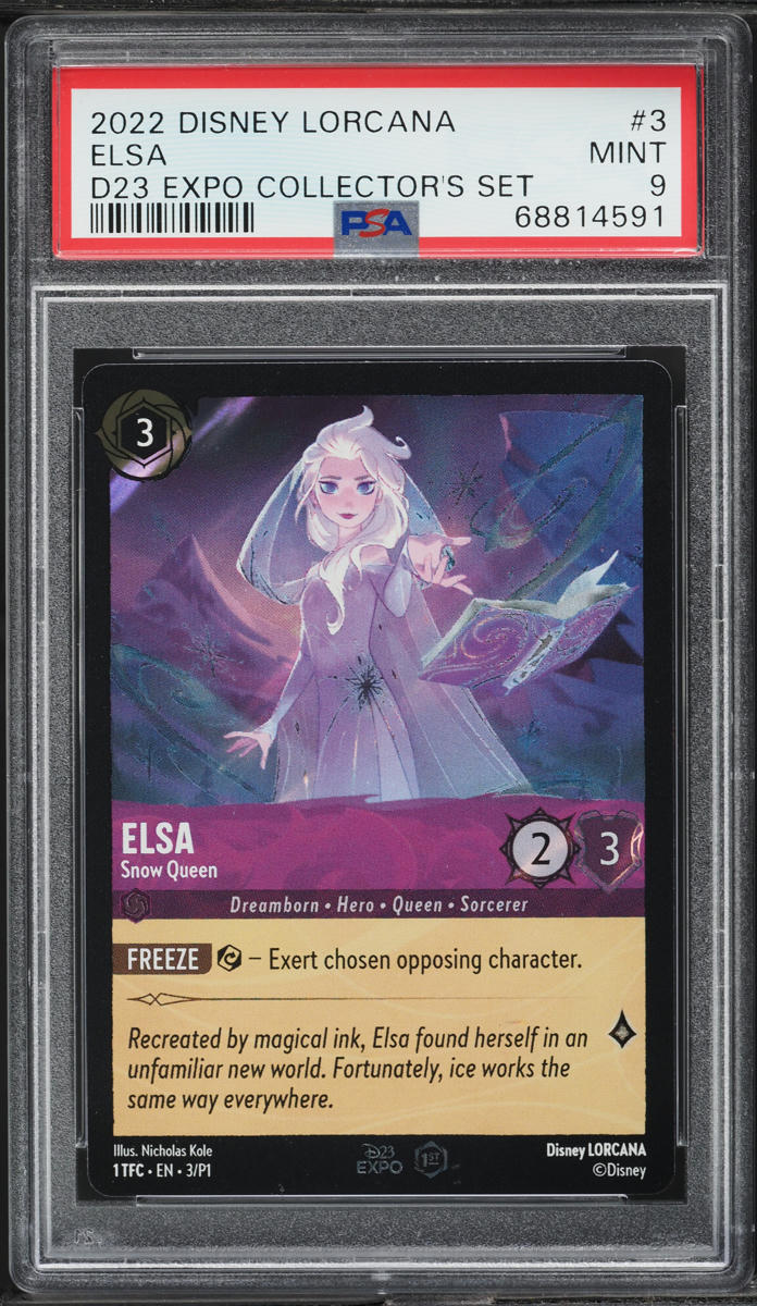 2022 Disney Lorcana Promo D23 Expo Collector's Set Elsa #3 PSA 9 MINT ...