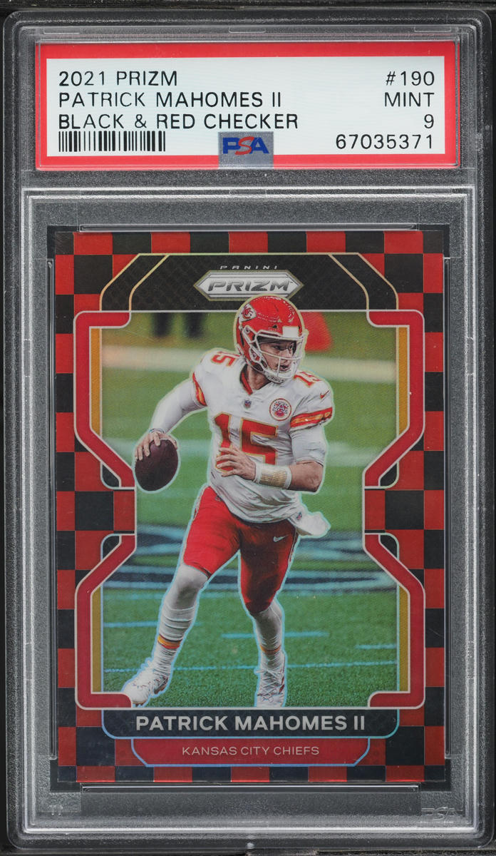 2021 Panini Prizm Black & Red Checker Patrick Mahomes II #190 PSA 9 MINT