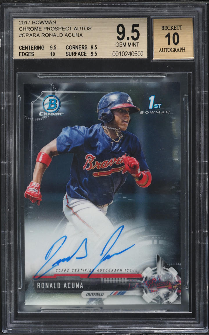 2017 Bowman Chrome Ronald Acuna PROSPECT AUTO BGS 9.5 GEM MINT