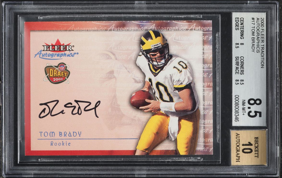2000 Fleer Tradition Tom Brady ROOKIE AUTO BGS 8.5 NM-MT+