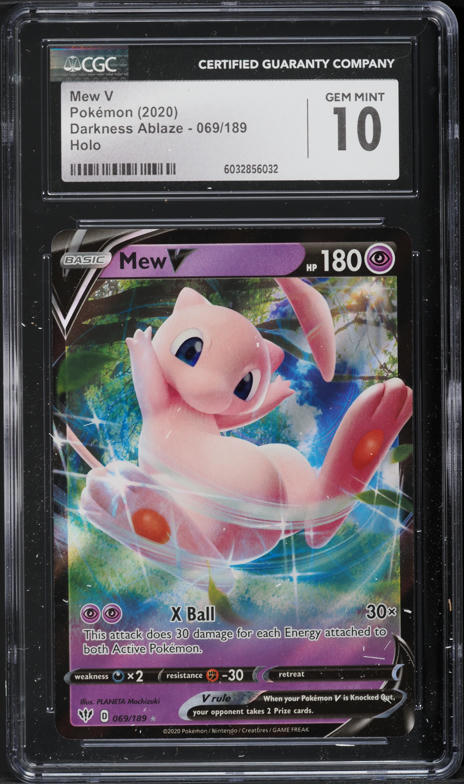 2020 Pokemon Sun & Moon Darkness Ablaze Holo Mew V #69 CGC 10 GEM MINT