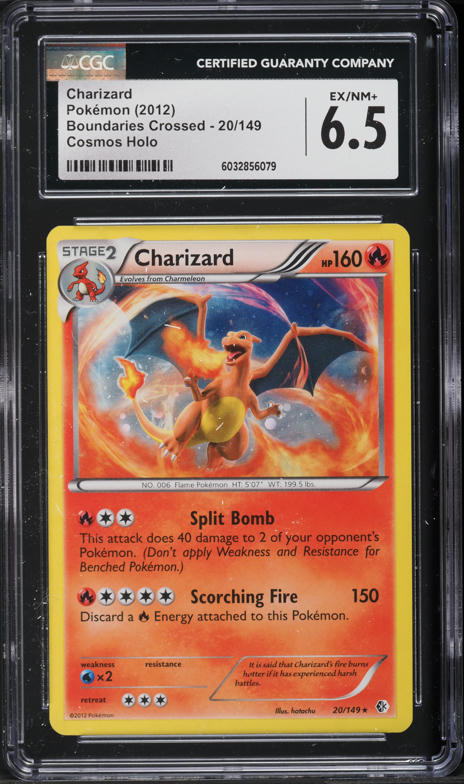 2012 Pokemon Black & White Boundaries Crossed Cosmos Holo Charizard #20 CGC 6.5