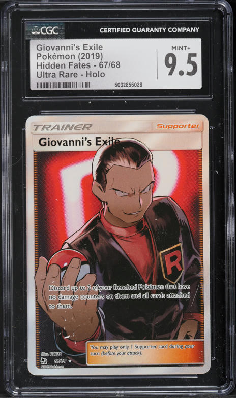 2019 Pokemon SM Hidden Fates Full Art Giovanni's Exile #67 CGC 9.5 MINT+