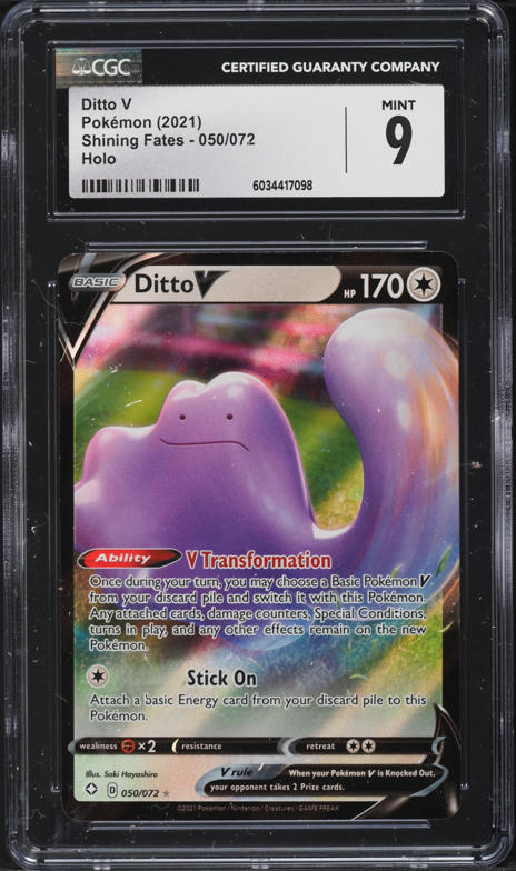 shiny ditto v pokemon card Vmax & - Shining Fates - Ultra Rare Lot 050/072 / Ultra Rare Card Type / HP / Stage Ditto V - Shining Fates