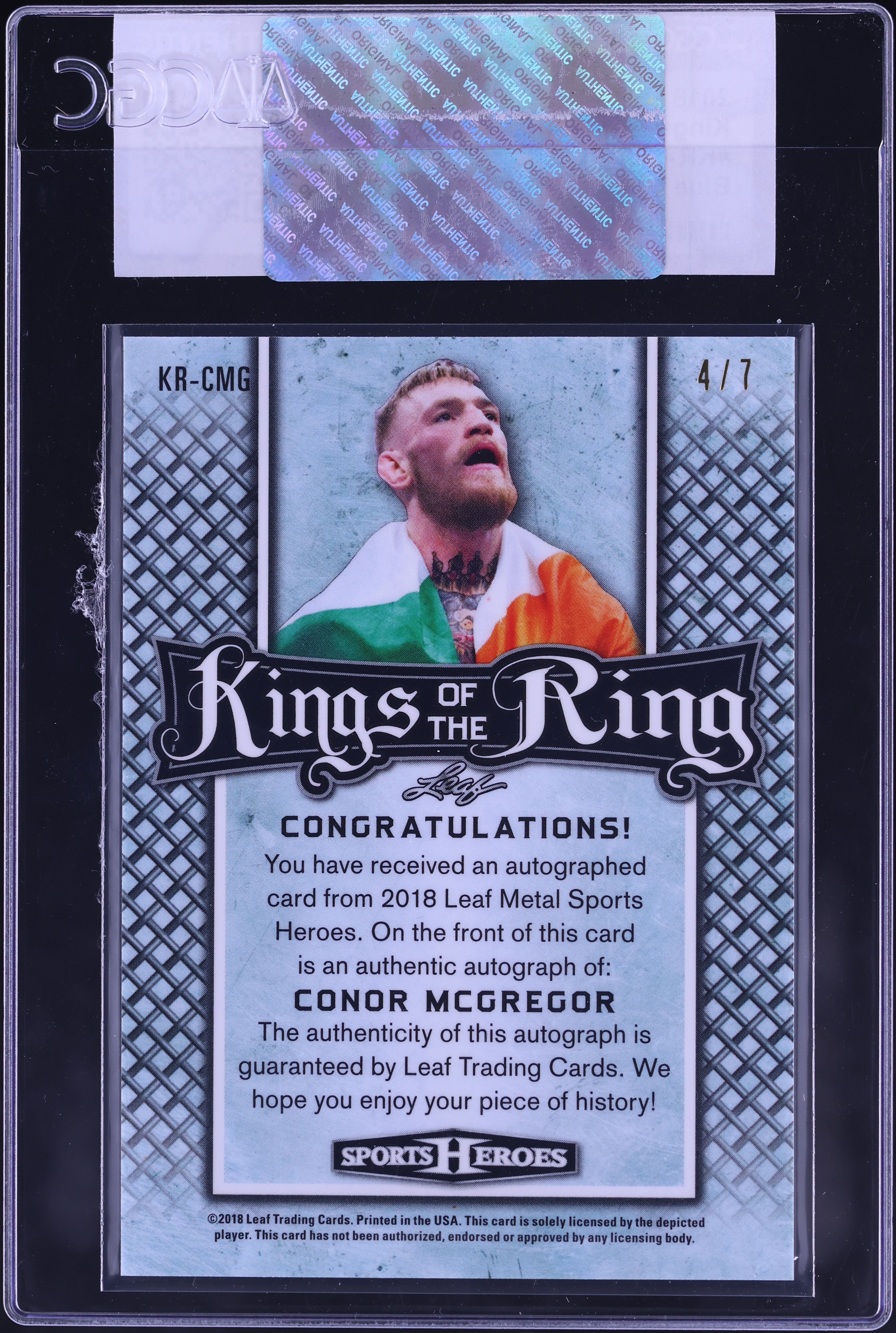 2018 Leaf Metal Sports Heroes Kings Blue Wave Conor McGregor AUTO