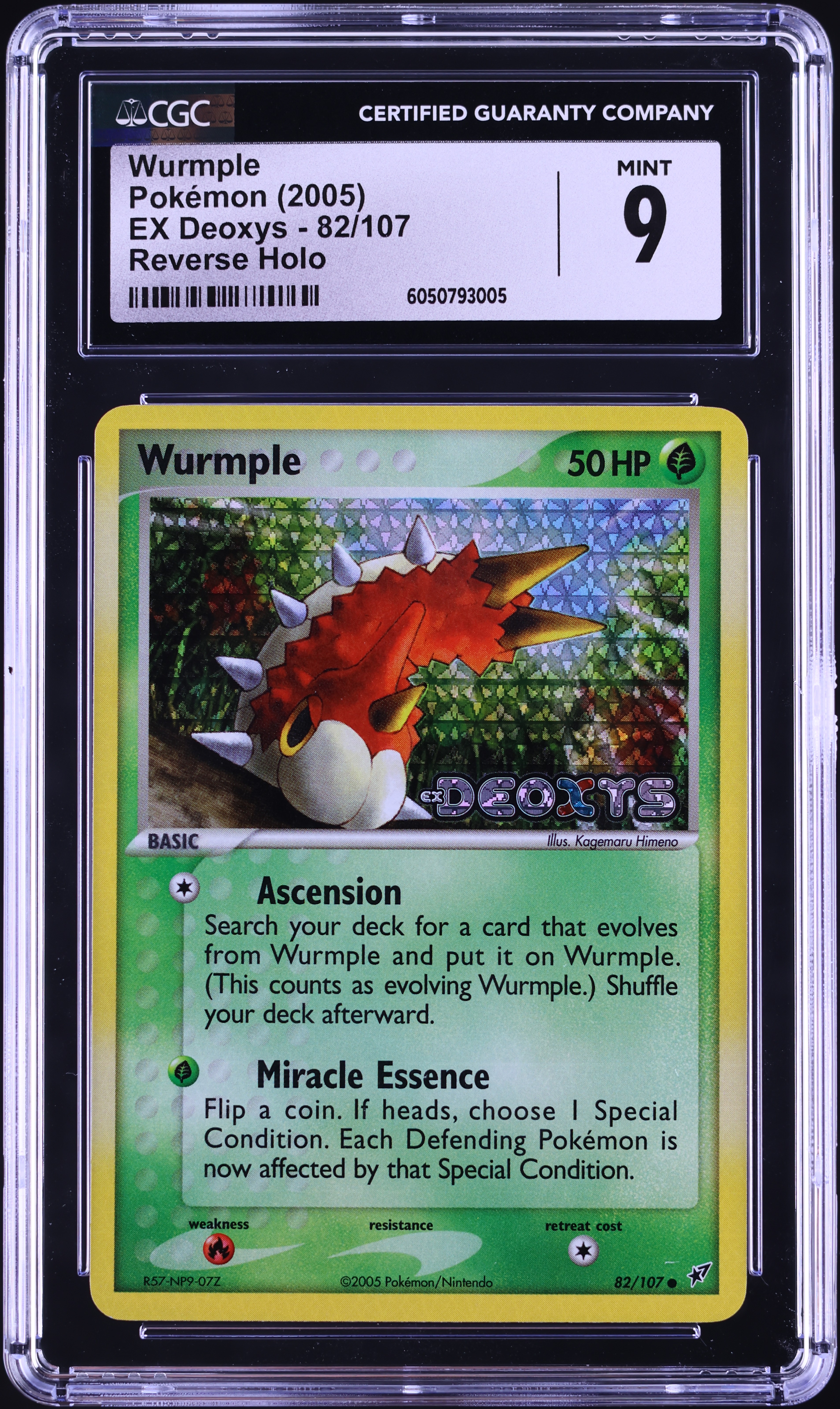 2005 Pokemon EX Deoxys Reverse Holo Wurmple #82 CGC 9 MINT on Fanatics Collect 2005 Pokemon EX Deoxys Reverse Holo Wurmple #82 CGC 9 MINT on Fanatics Collect