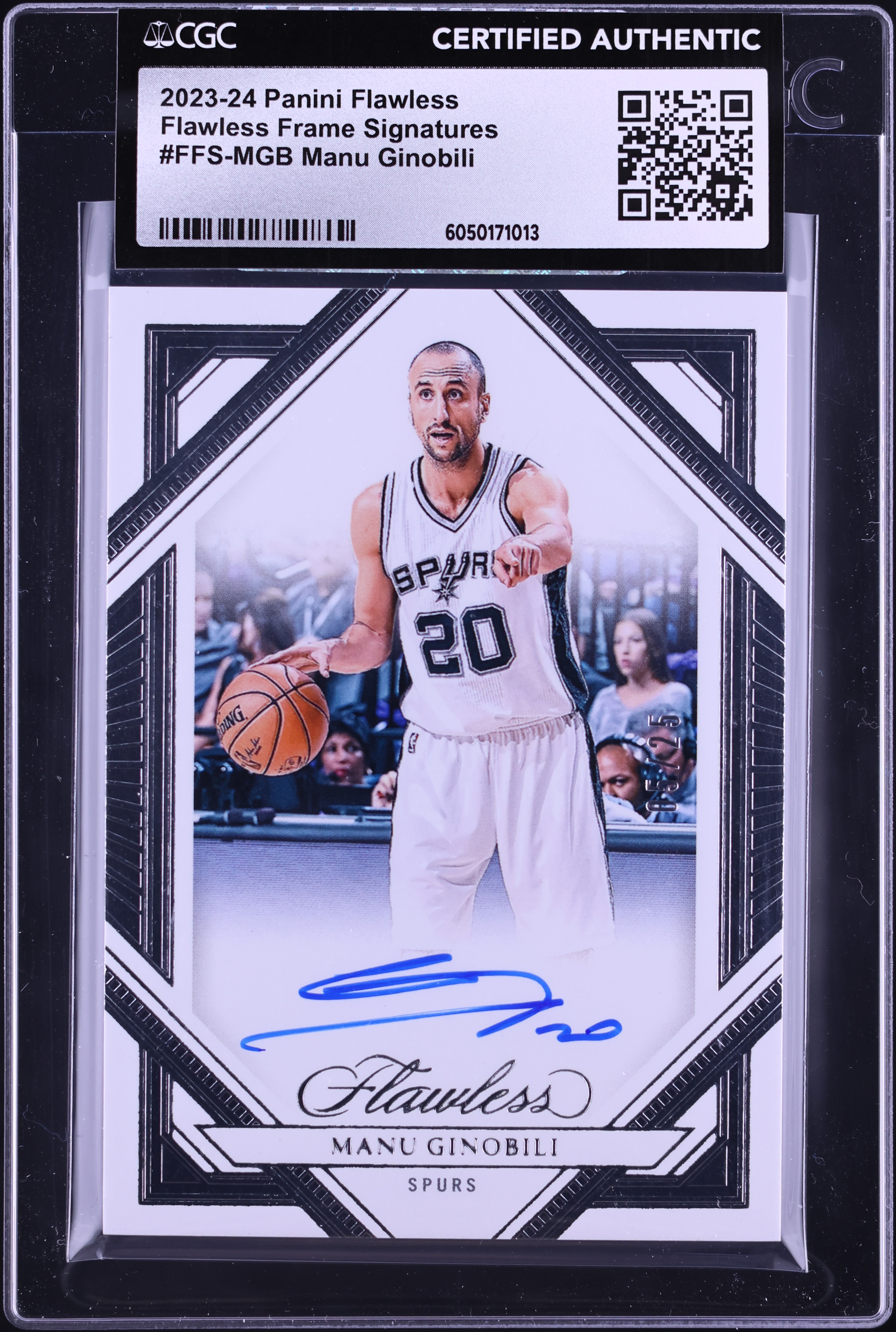 2023 Panini Flawless Frame Manu Ginobili AUTO /25 #FFS-MGB CGC 