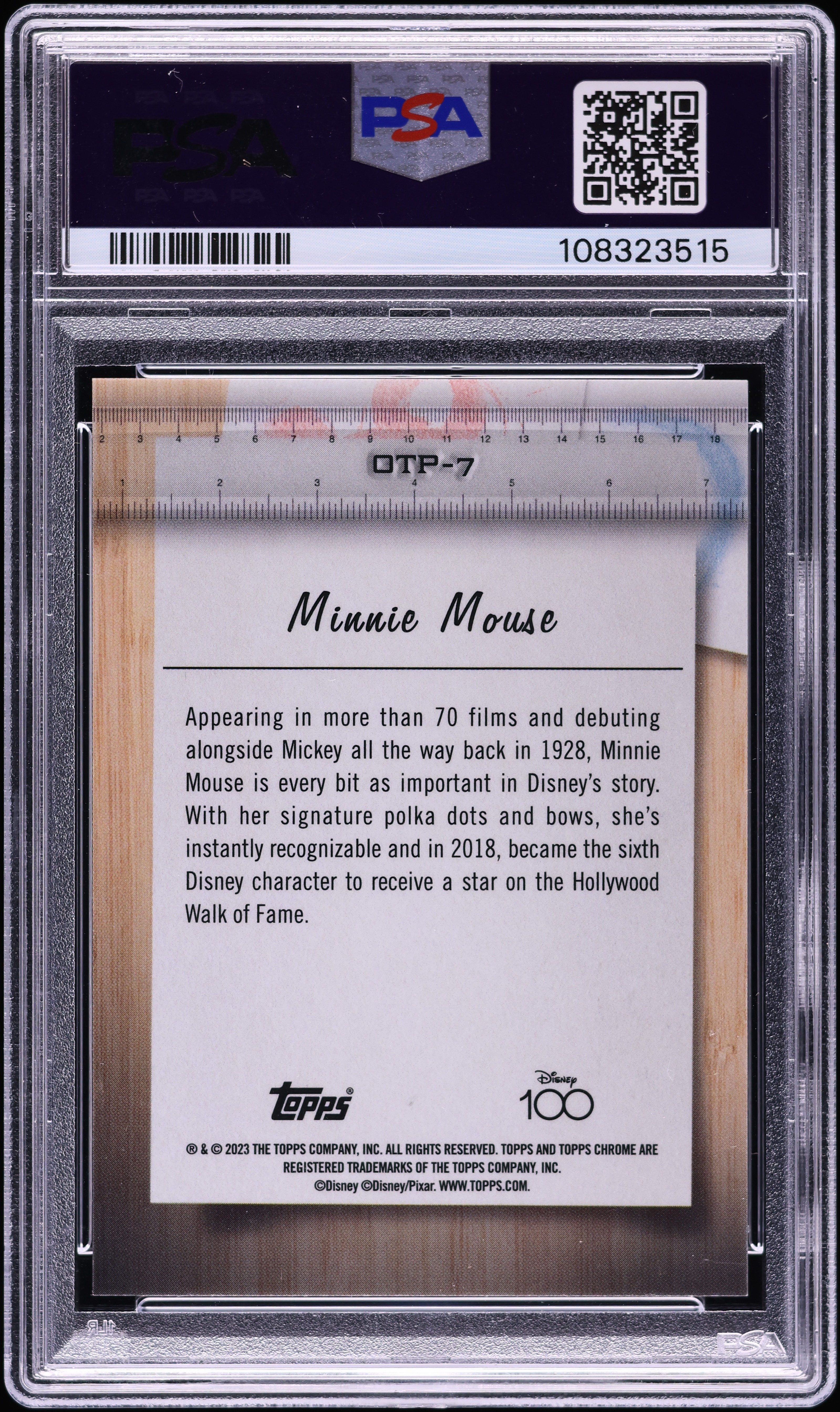 2023 Topps Chrome Disney100 Off Page Black kaleidoscope Minnie
