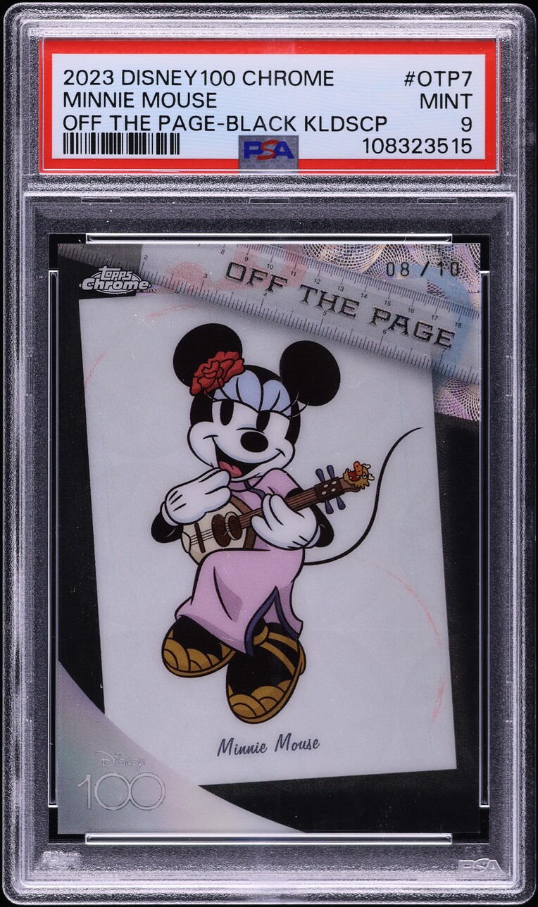 2023 Topps Chrome Disney100 Off Page Black kaleidoscope Minnie