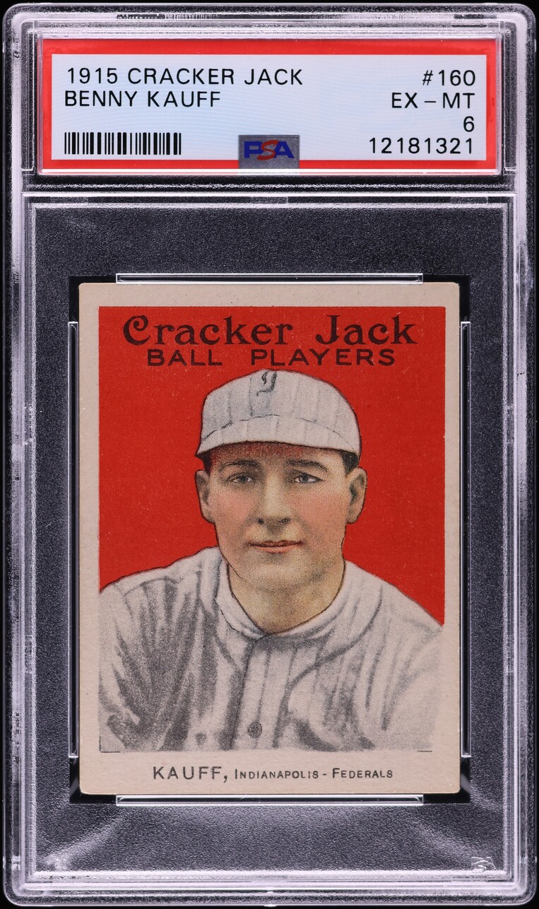 1915 Cracker Jack Benny Kauff #160 PSA 6 EXMT