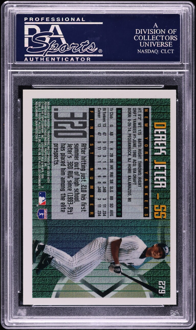 1995 Finest w/ Coating Derek Jeter ROOKIE #279 PSA 10 GEM MINT