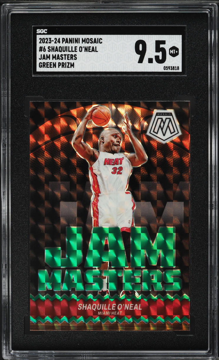 2023 Panini Mosaic Jam Masters Green Prizm Shaquille O'Neal #6 SGC