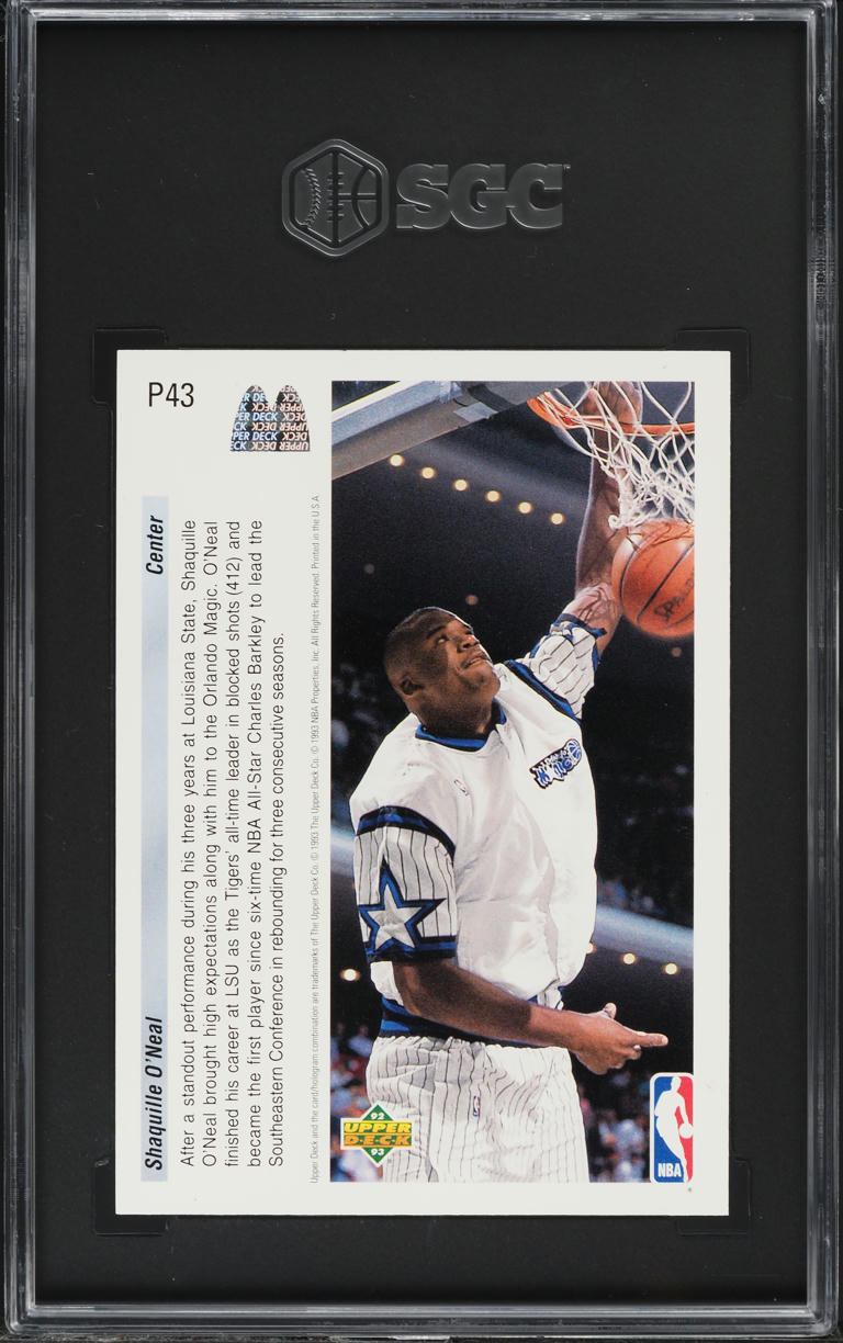 1992 Upper Deck McDonald's Shaquille O'Neal ROOKIE #P43 SGC 8.5 NM-MT+