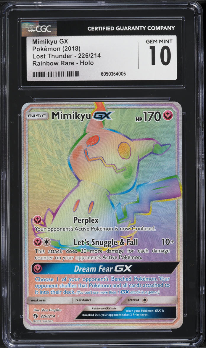 2018 Pokemon Sun & Moon Lost Thunder Hyper Rare Mimikyu GX #226 CGC 10 GEM MINT