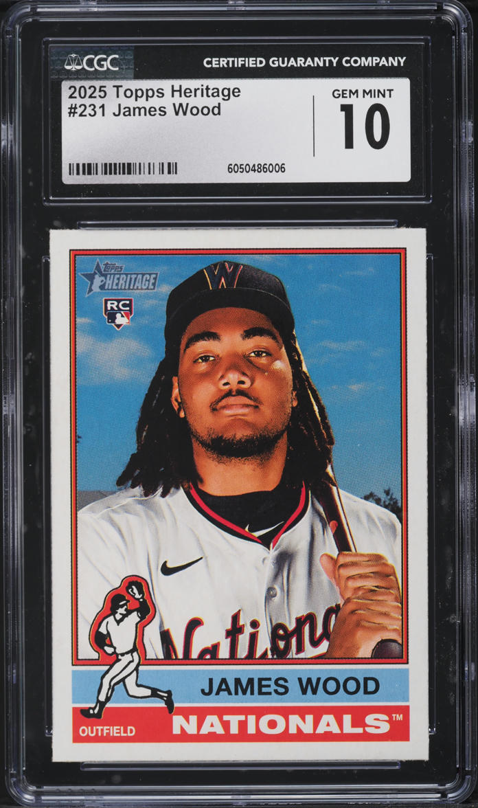 2025 Topps Heritage James Wood ROOKIE #231 CGC 10 GEM MINT