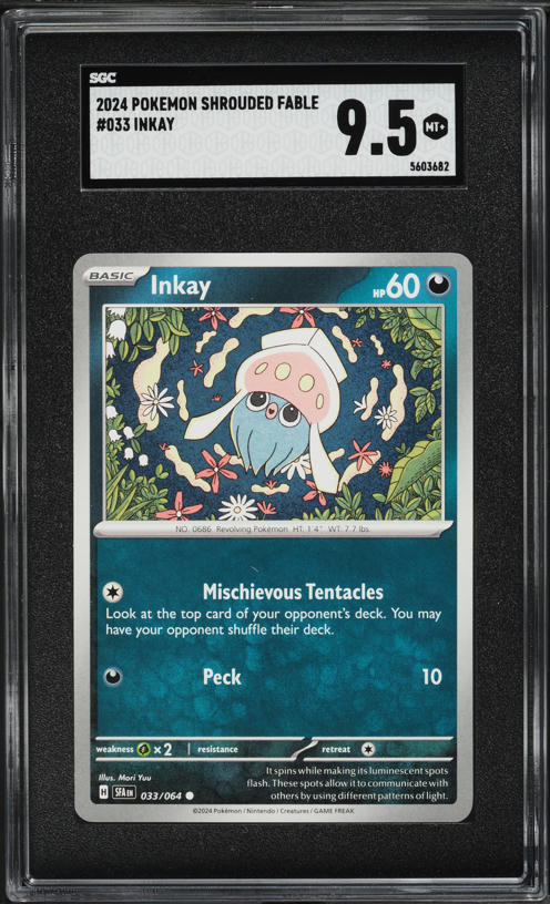 2024 Pokemon Scarlet & Violet Shrouded Fable Inkay #33 SGC 9.5 MINT+