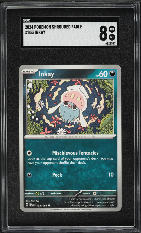 2024 Pokemon Scarlet & Violet Shrouded Fable Inkay #33 SGC 8 NM-MT