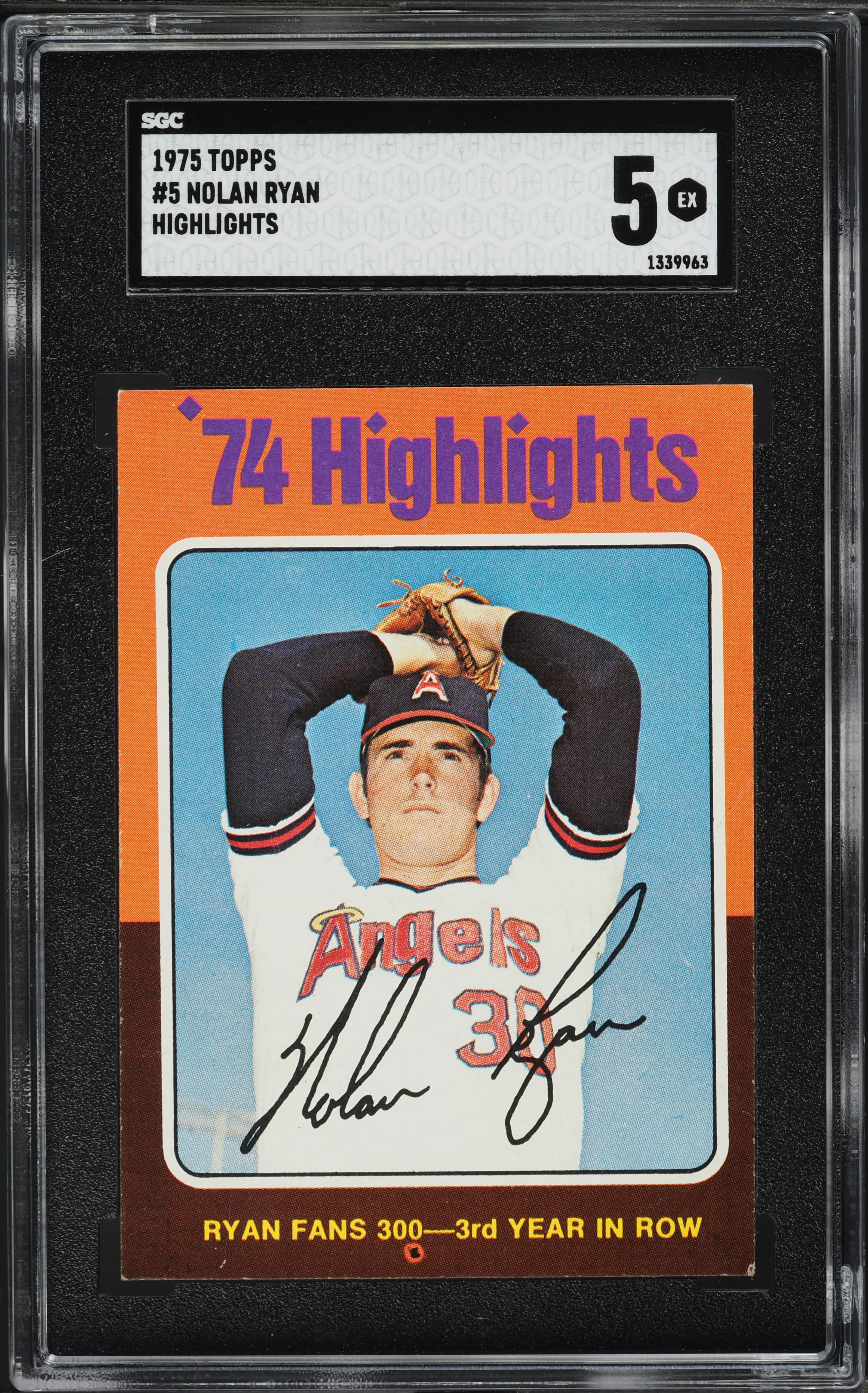 1975 Topps Nolan Ryan '74 HIGHLIGHTS #5 SGC 5 EX on Fanatics Collect