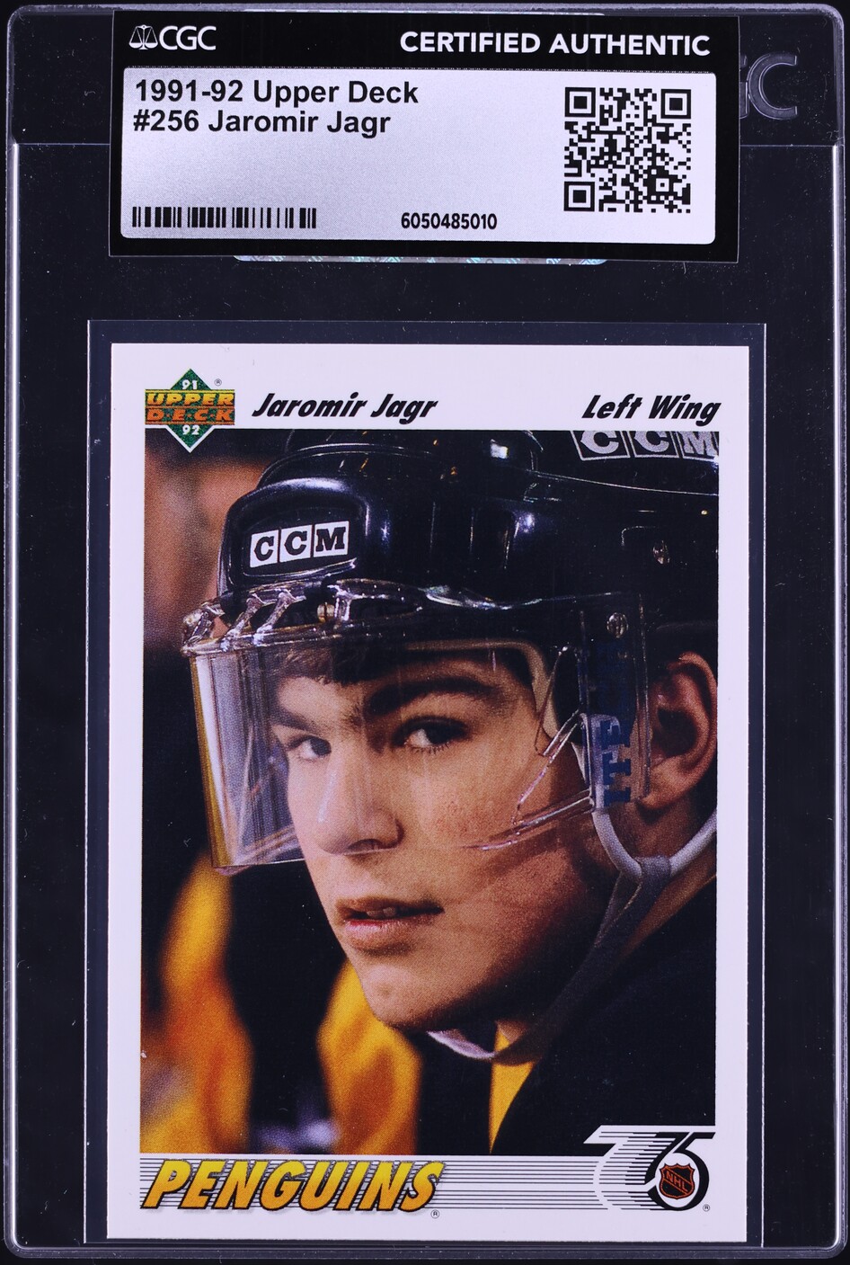 1991 Upper Deck Hockey Jaromir Jagr #256 CGC AUTH
