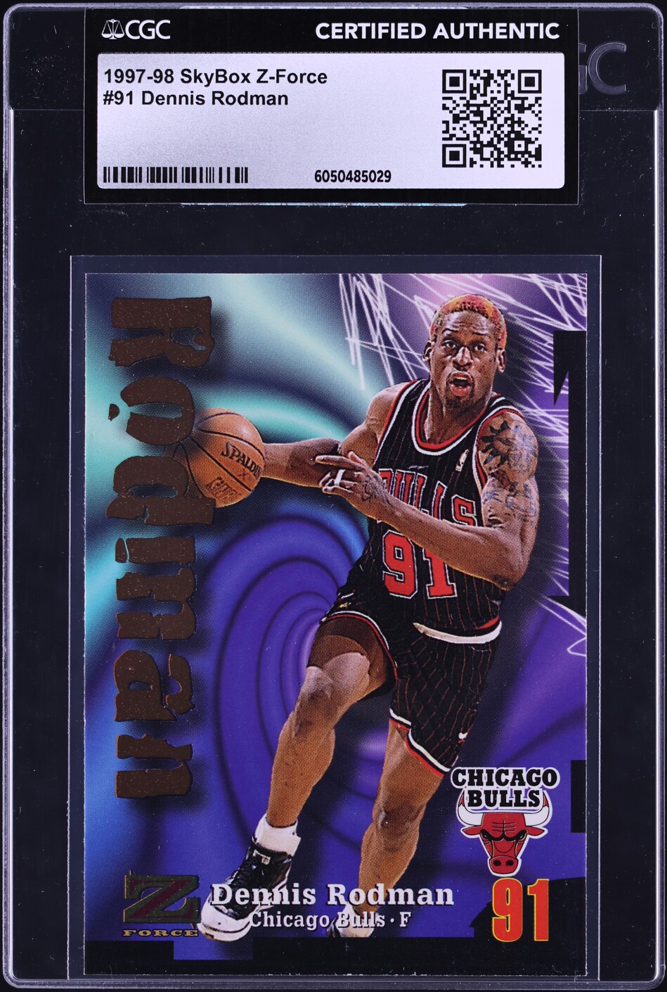1997 Skybox Z-Force Dennis Rodman #91 CGC AUTH