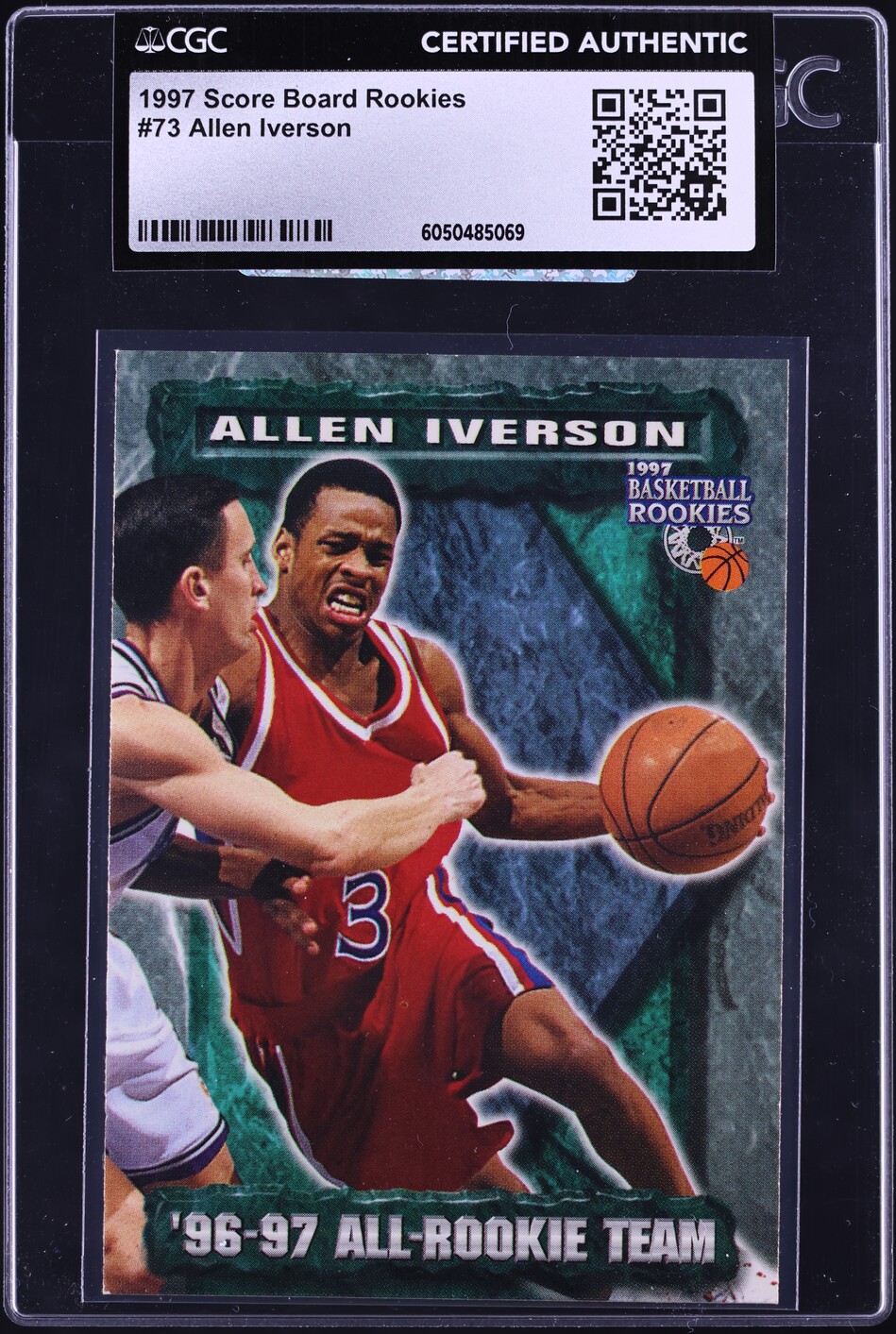 1997 Score Board Rookies Allen Iverson #73 CGC AUTH