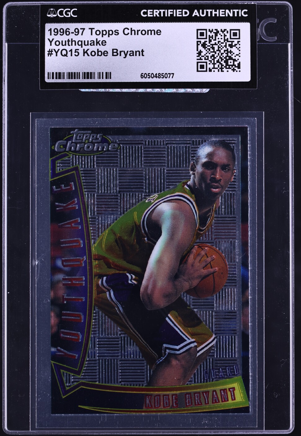 1996 Topps Chrome Youthquake Kobe Bryant ROOKIE #YQ15 CGC AUTH on
