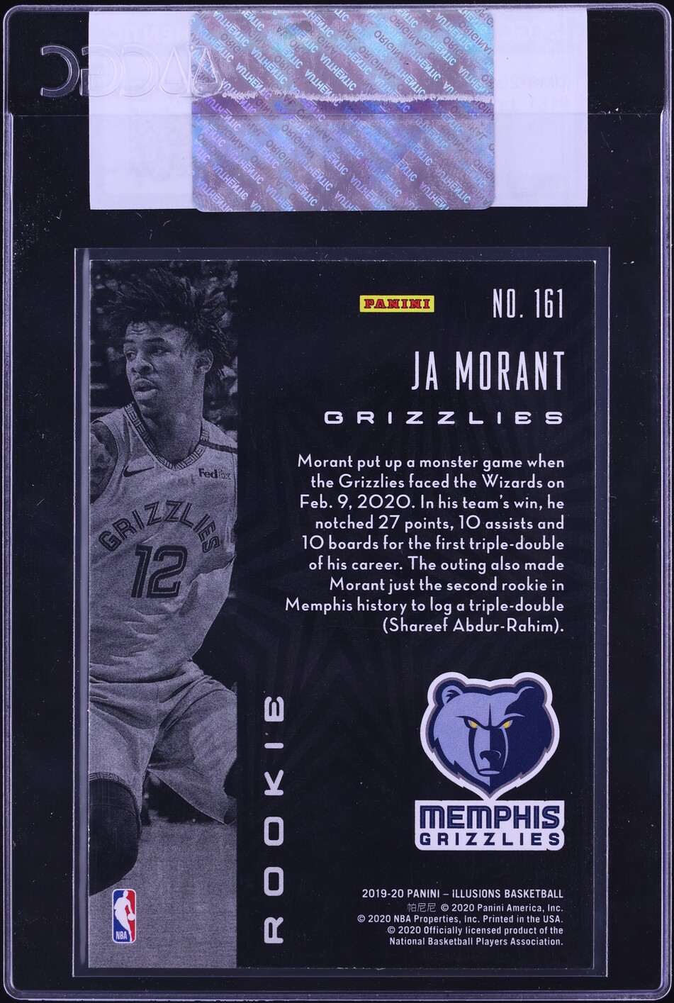 2019 Panini Illusions Ja Morant ROOKIE #161 CGC AUTH