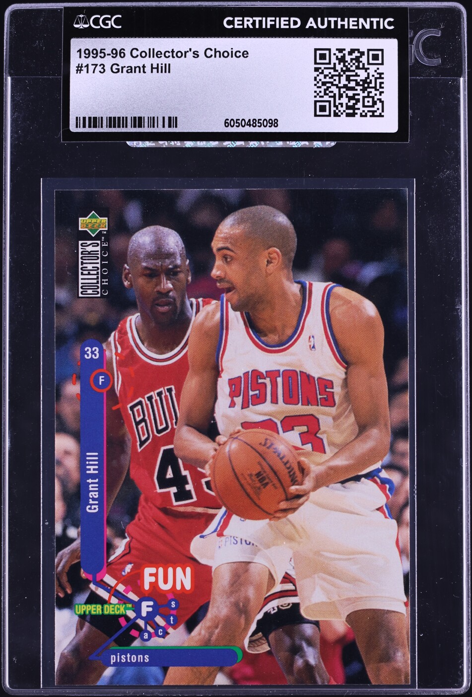 1995 Collector's Choice Grant Hill #173 CGC AUTH