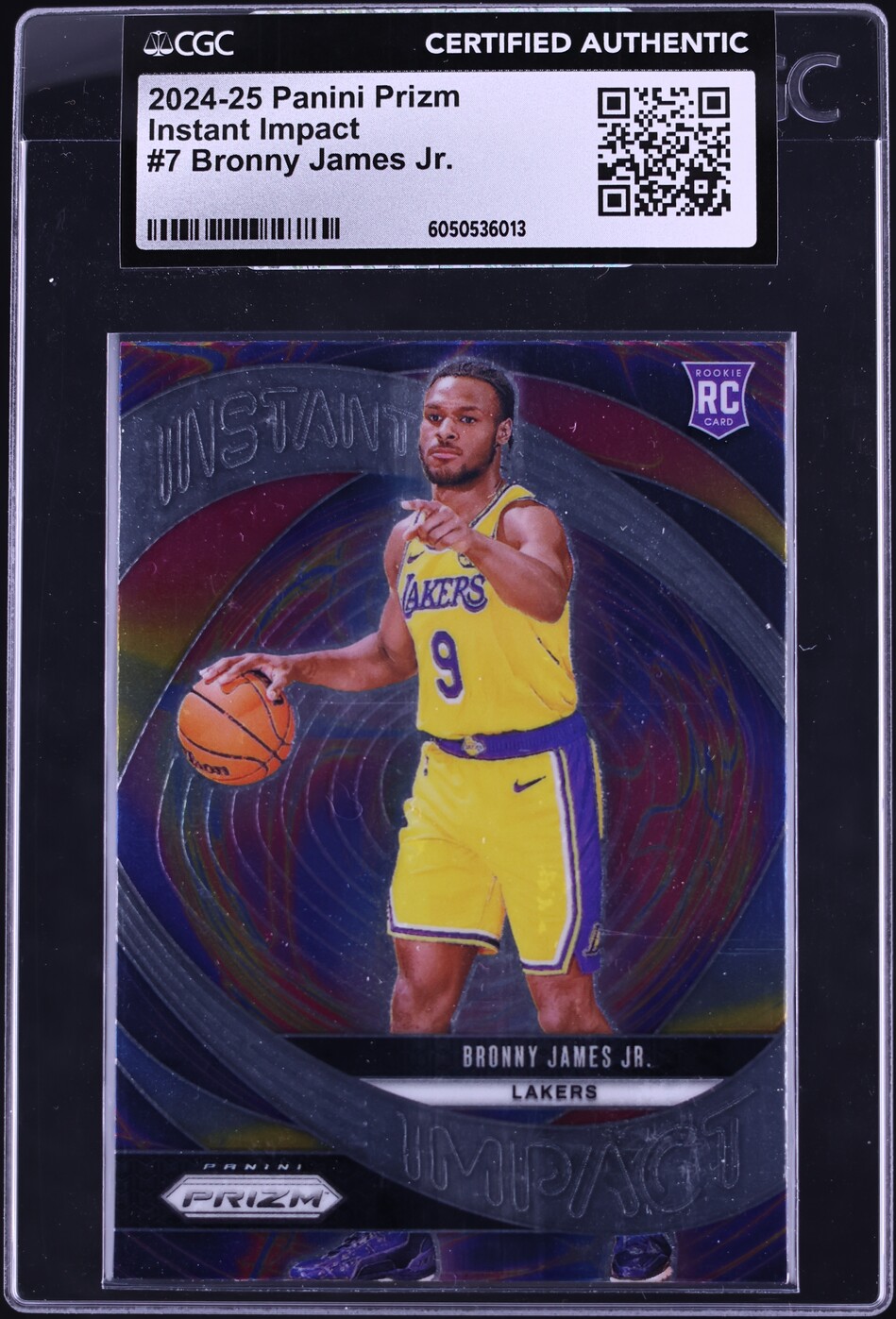 2024 Panini Prizm Instant Impact Bronny James Jr. ROOKIE #7 CGC AUTH