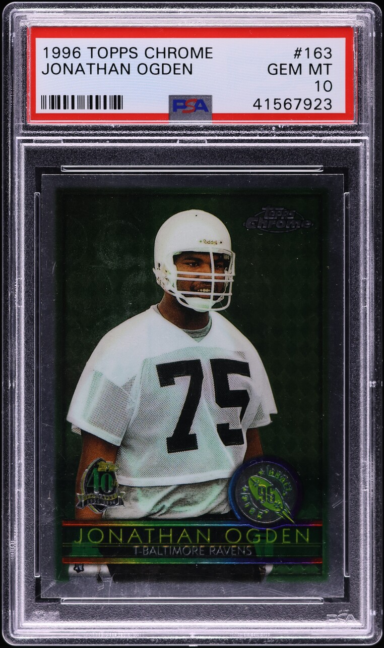 1996 Topps Chrome Jonathan Ogden ROOKIE #163 PSA 10 GEM MINT