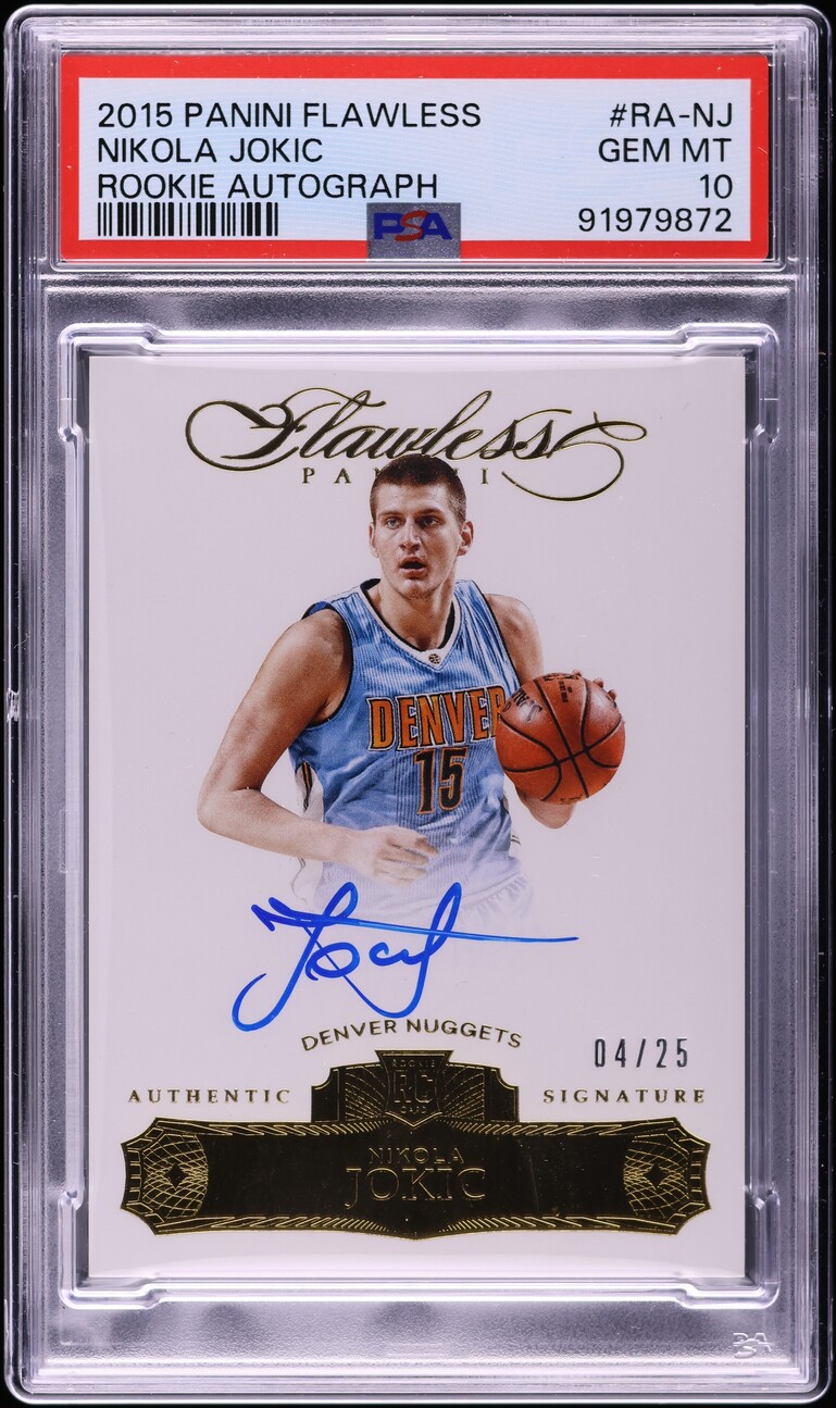 2015 Panini Flawless Nikola Jokic ROOKIE AUTO /25 #RA-NJ PSA 10 GEM MINT