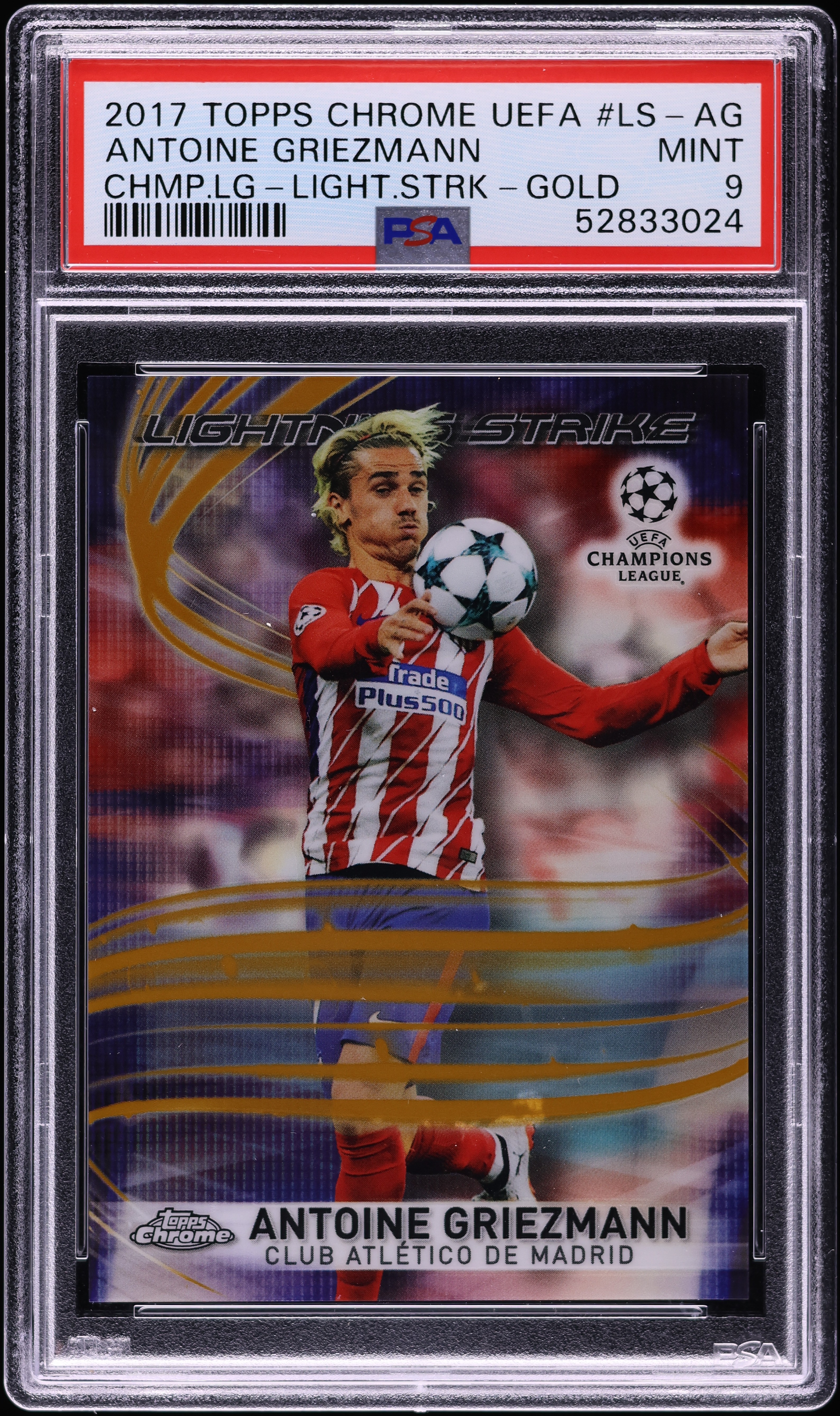 2017 Topps Chrome UCL Lightning Strike Gold Antoine Griezmann /50