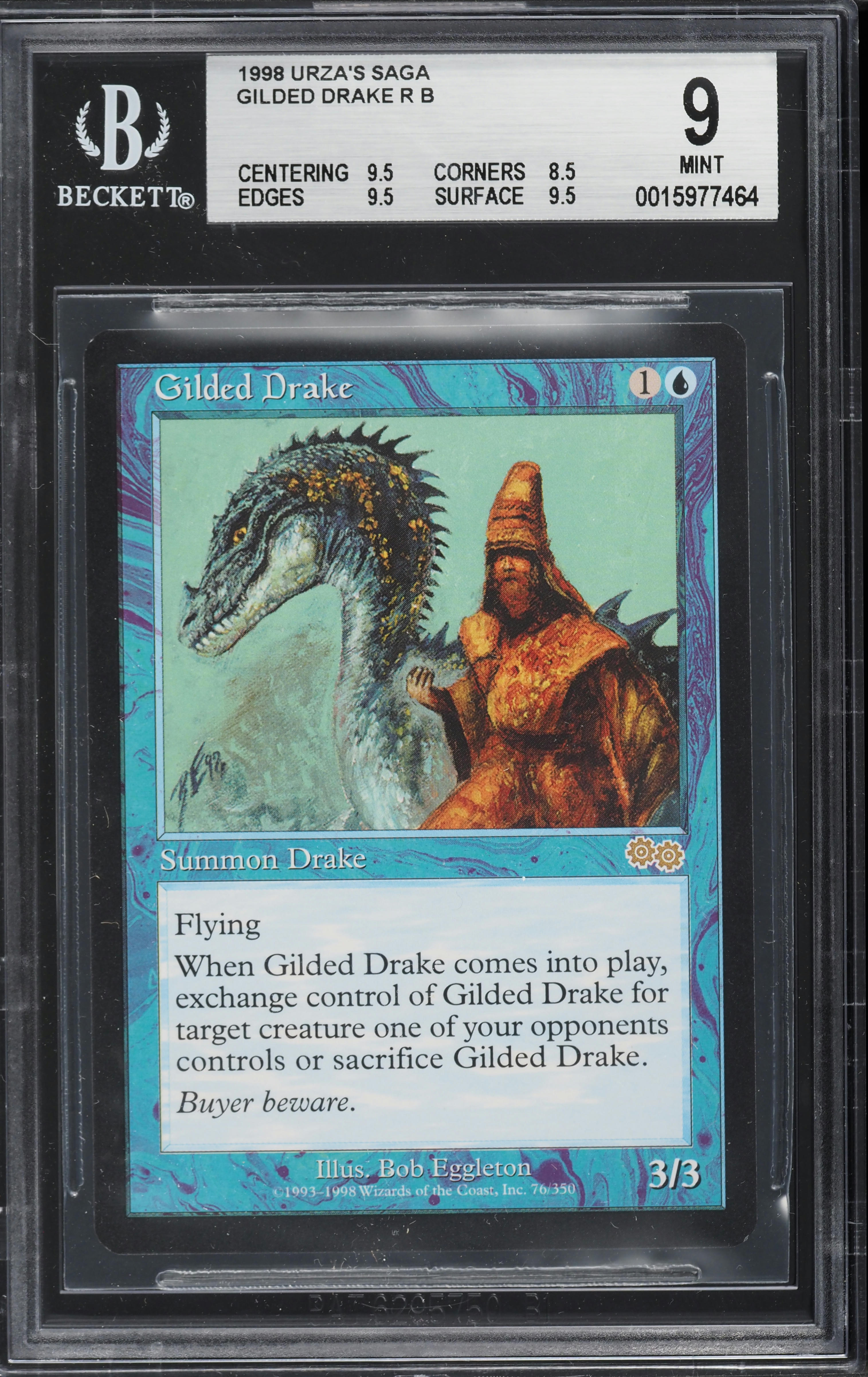 1998 Magic The Gathering MTG Urza's Saga Gilded Drake BGS 9 MINT