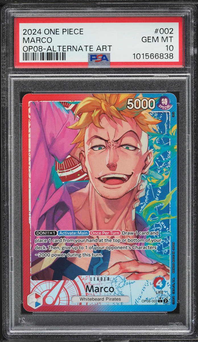 2024 One Piece Two Legends Alt Art Marco #OP08-002 PSA 10 GEM MINT