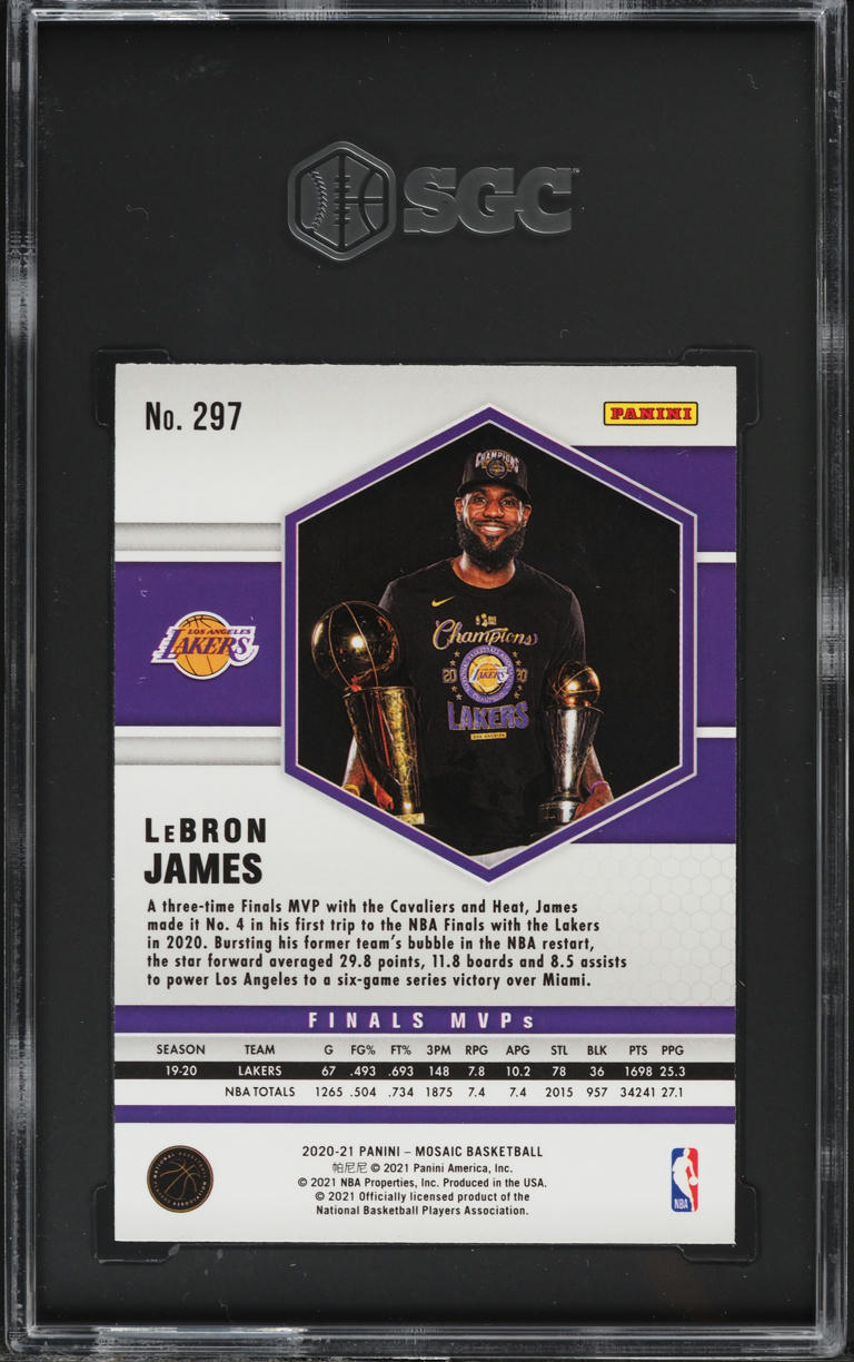 2020 Panini Mosaic Finals MVPs LeBron James #297 SGC 5 EX