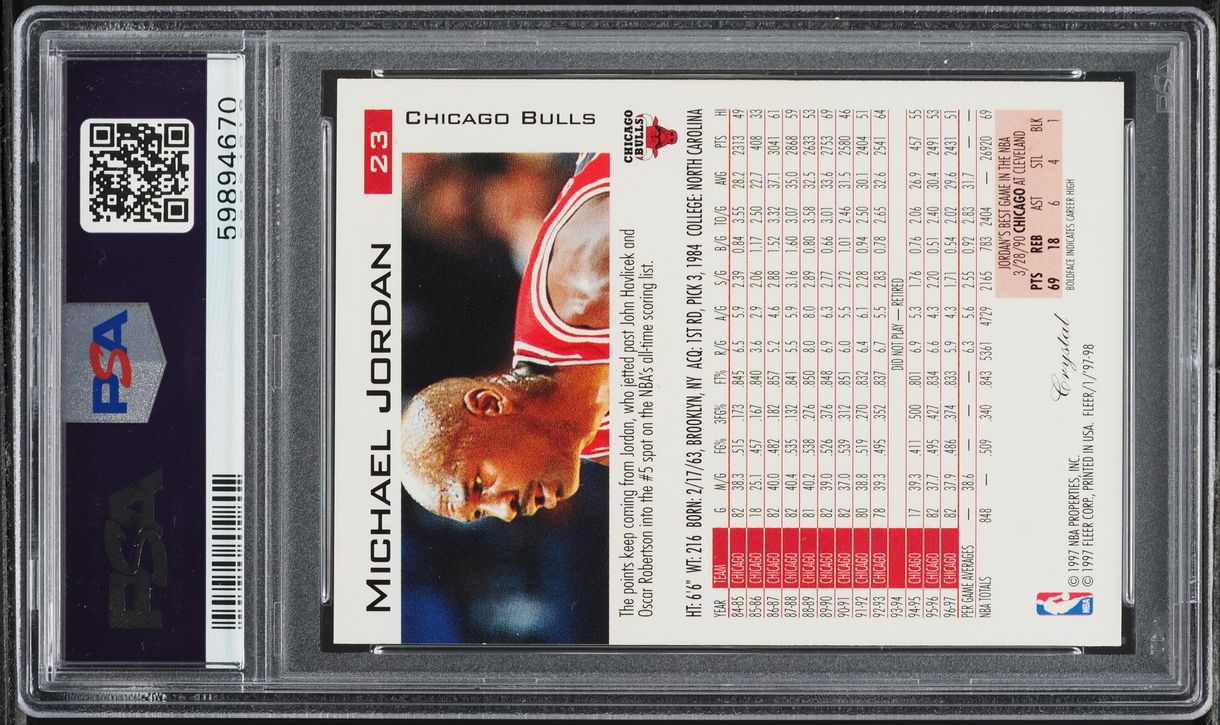 1997 Fleer Crystal Michael Jordan #23 PSA 10 GEM MINT
