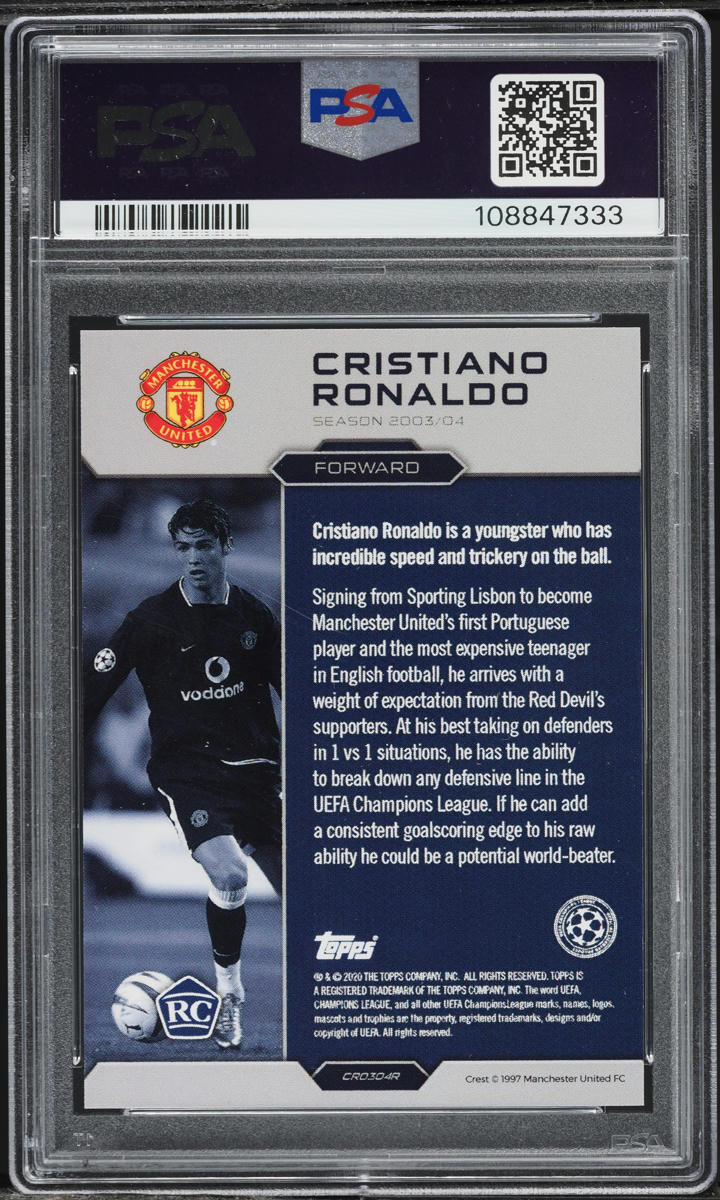 2020 Topps the Lost Rookie Cards Cristiano Ronaldo PSA 10 GEM MINT