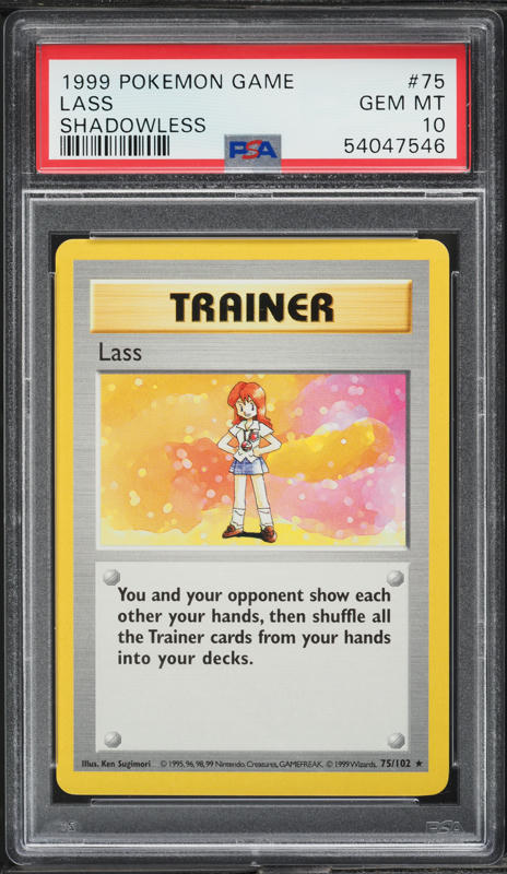 1999 Pokemon Base Set Shadowless Lass #75 PSA 10 GEM MINT
