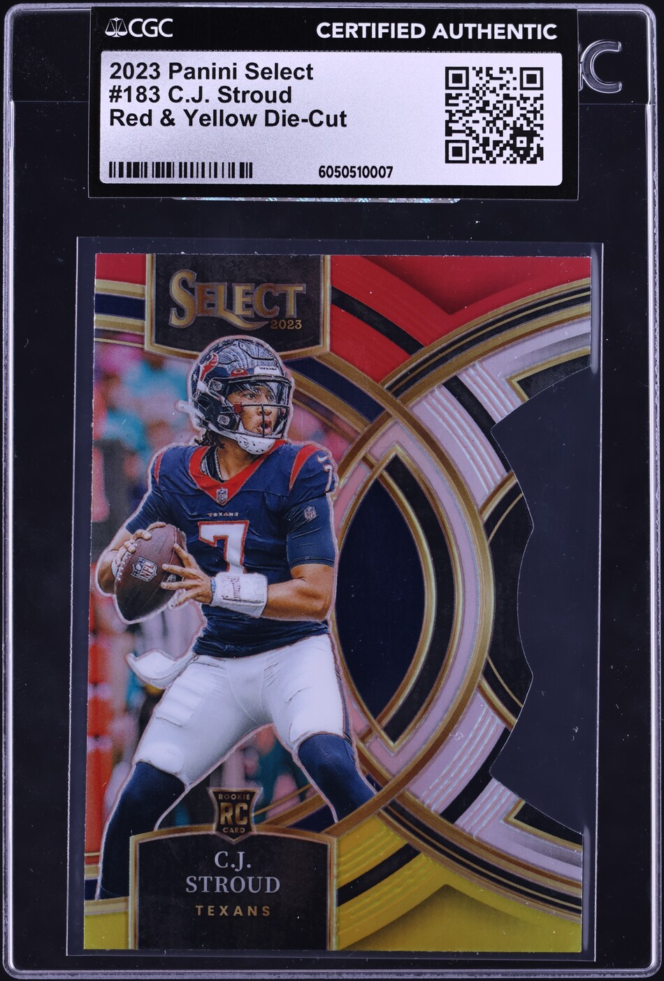 2023 Select Premier Red & Yellow Die-Cut C.J. Stroud ROOKIE #183 CGC AUTH