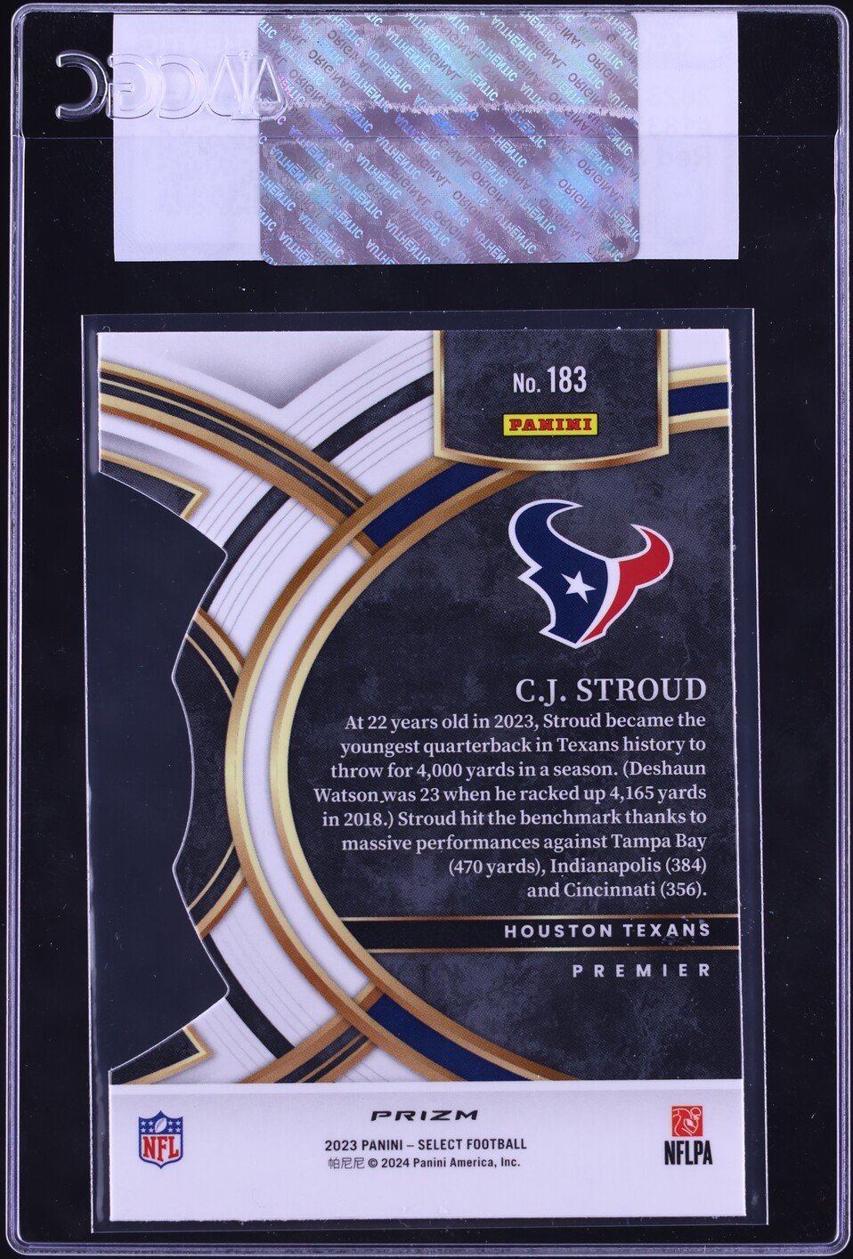 2023 Select Premier Red & Yellow Die-Cut C.J. Stroud ROOKIE #183 CGC AUTH