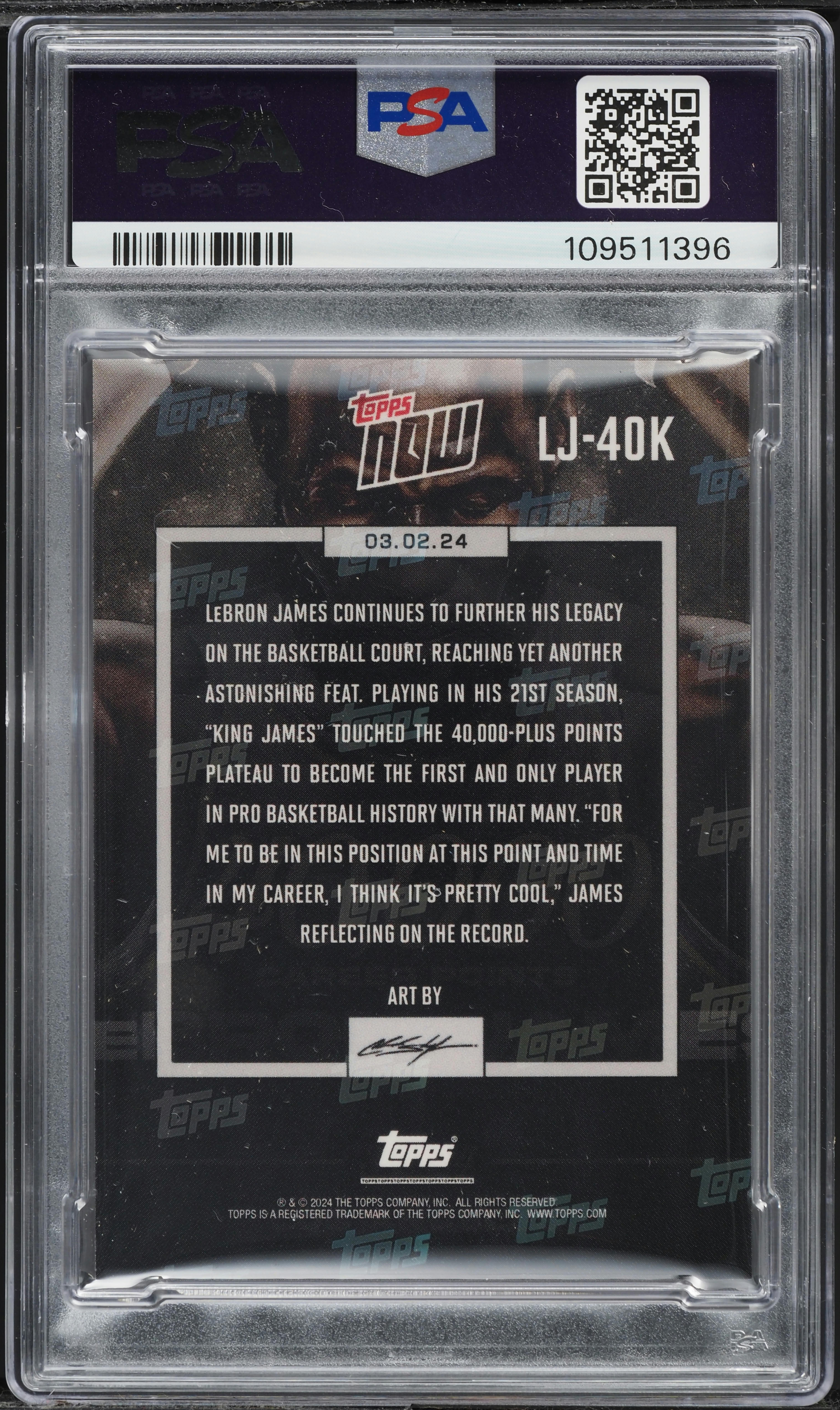 2023 Topps Now LeBron James #LJ-40K PSA 9 MINT on Fanatics Collect
