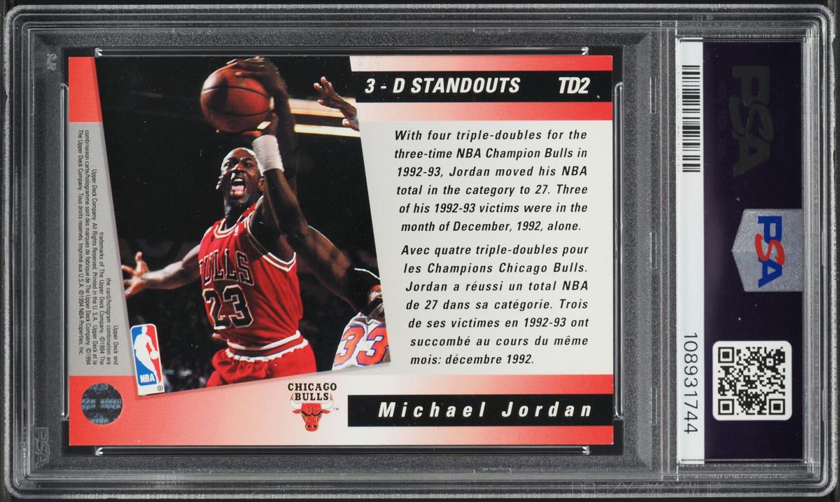 1993 Upper Deck Triple Double Michael Jordan #TD2 PSA 8 NM-MT