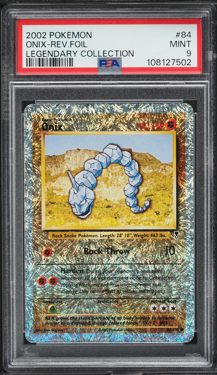 2002 Pokemon  Legendary Collection Reverse Holo Onix #84 PSA 9 MINT