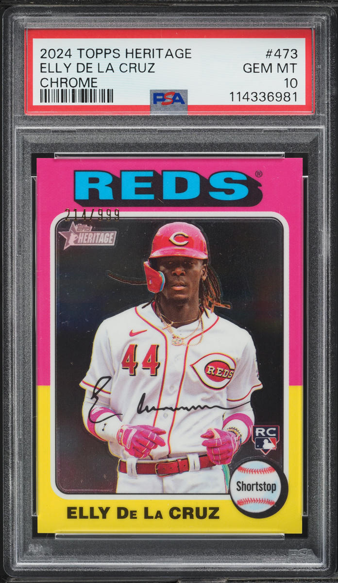 2024 Topps Heritage Chrome Elly De La Cruz ROOKIE /999 #473 PSA 10 GEM MINT