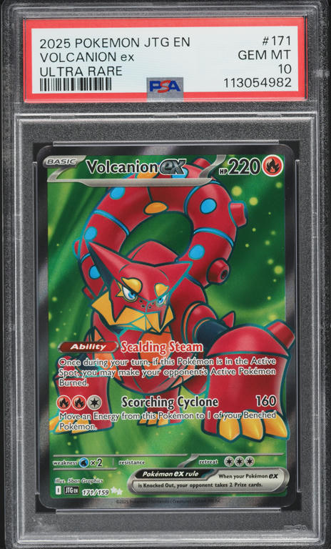 2025 Pokemon SV Journey Together Full Art Volcanion ex #171 PSA 10
