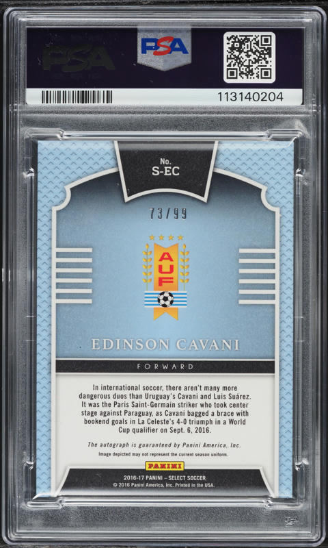 2016 Select Signatures Edinson Cavani AUTO /99 #S-EC PSA 10 GEM