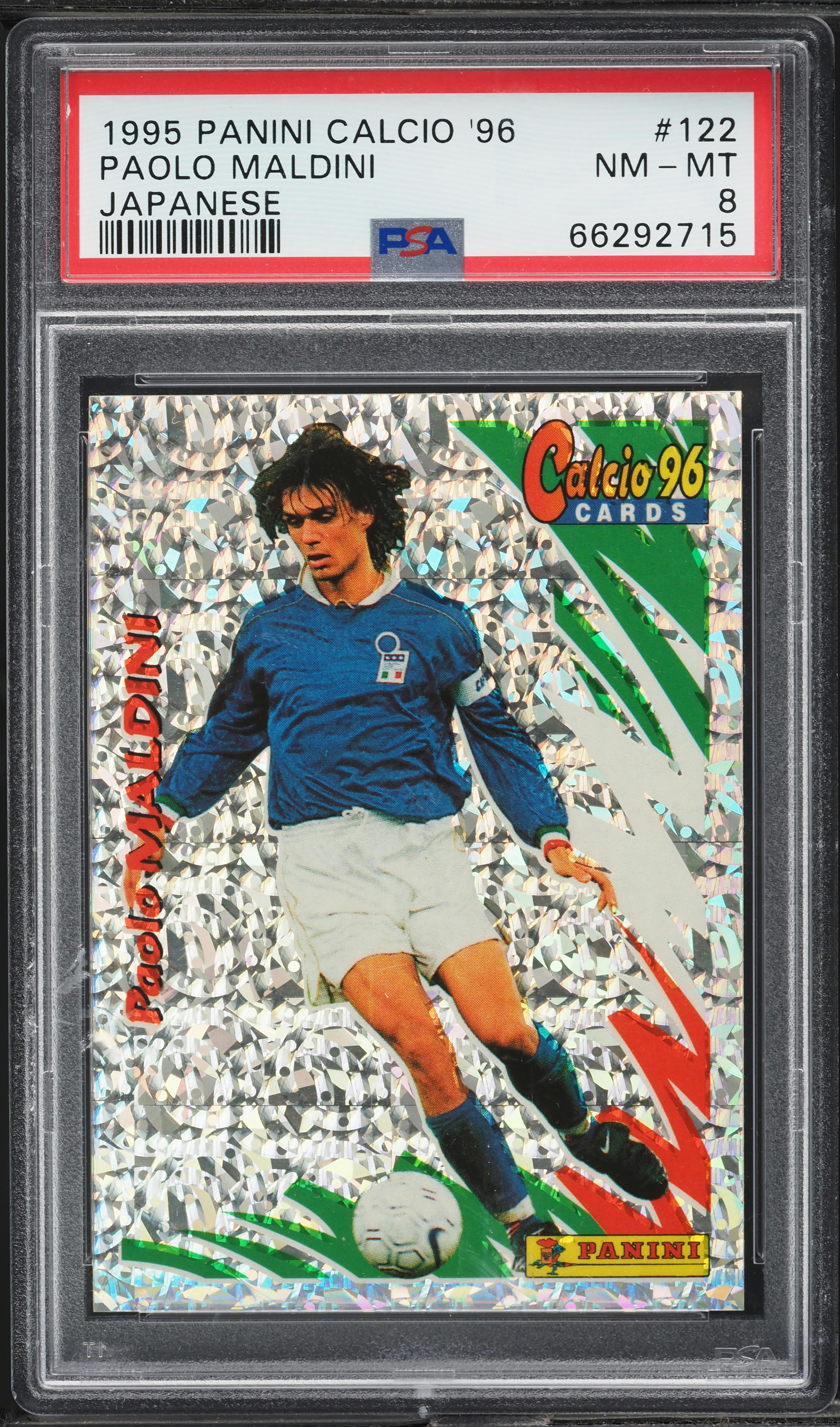 1995 Panini Calcio '96 Japanese Paolo Maldini #122 PSA 8 NM-MT on