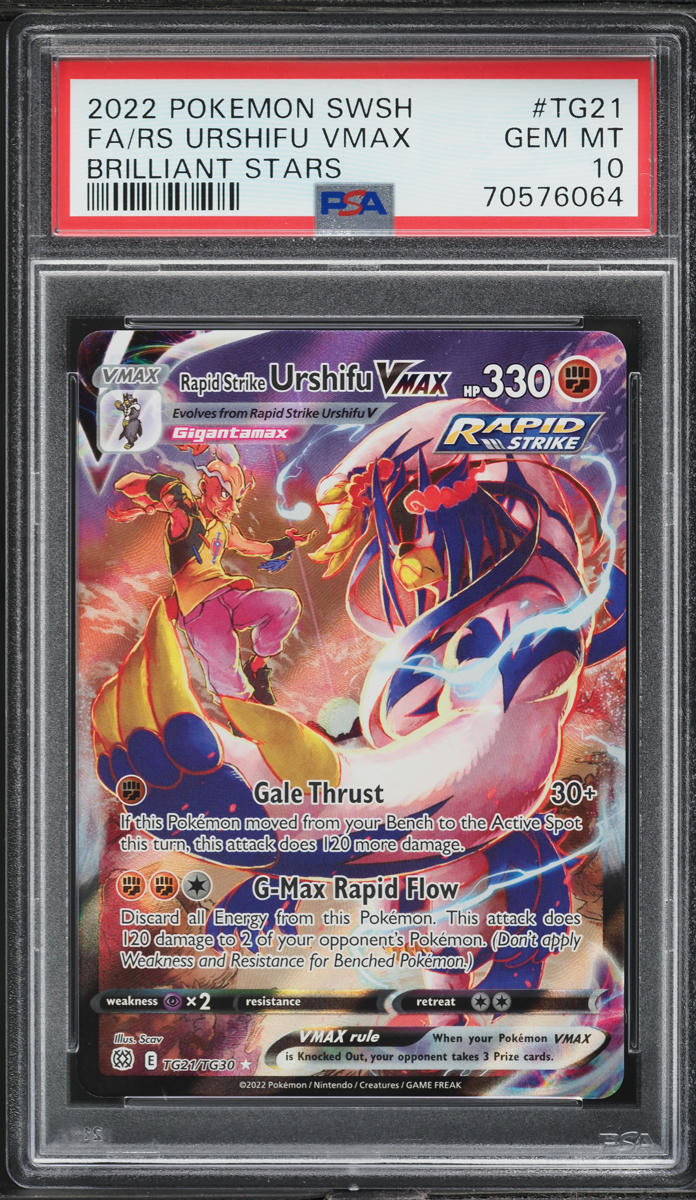 2022 Pokemon SWSH Brilliant Stars Rapid Strike Urshifu VMAX #TG21 PSA 10 GEM