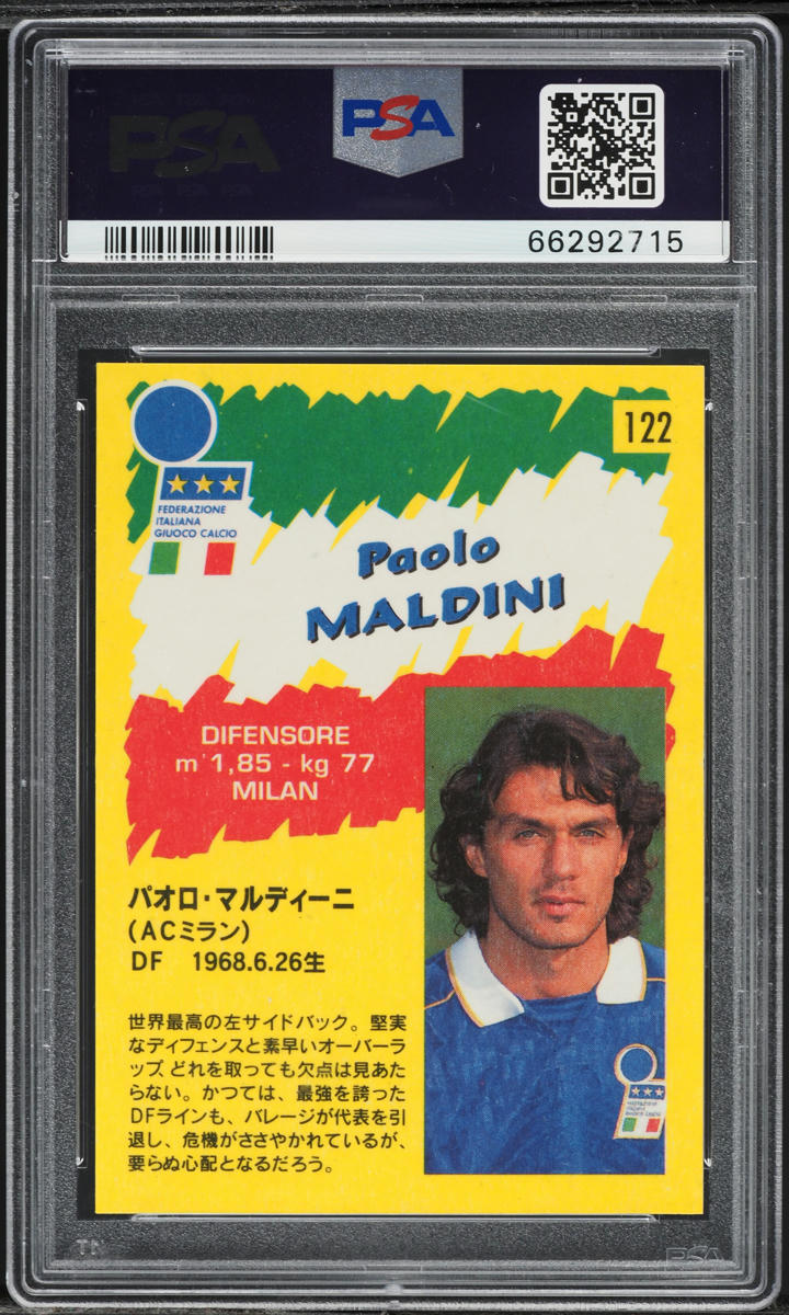 1995 Panini Calcio '96 Japanese Paolo Maldini #122 PSA 8 NM-MT on
