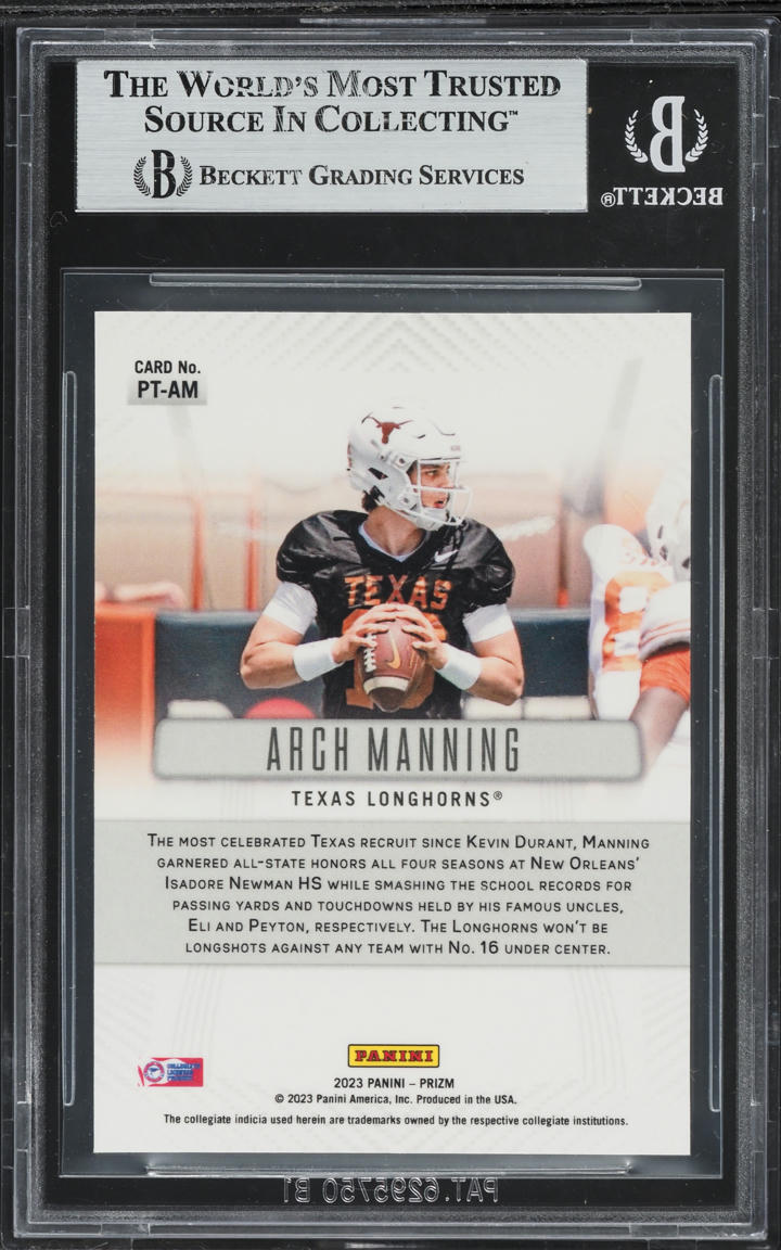 2023 Panini Prizm Arch Manning Throwback Arch Manning #PTAM BGS 9 MINT